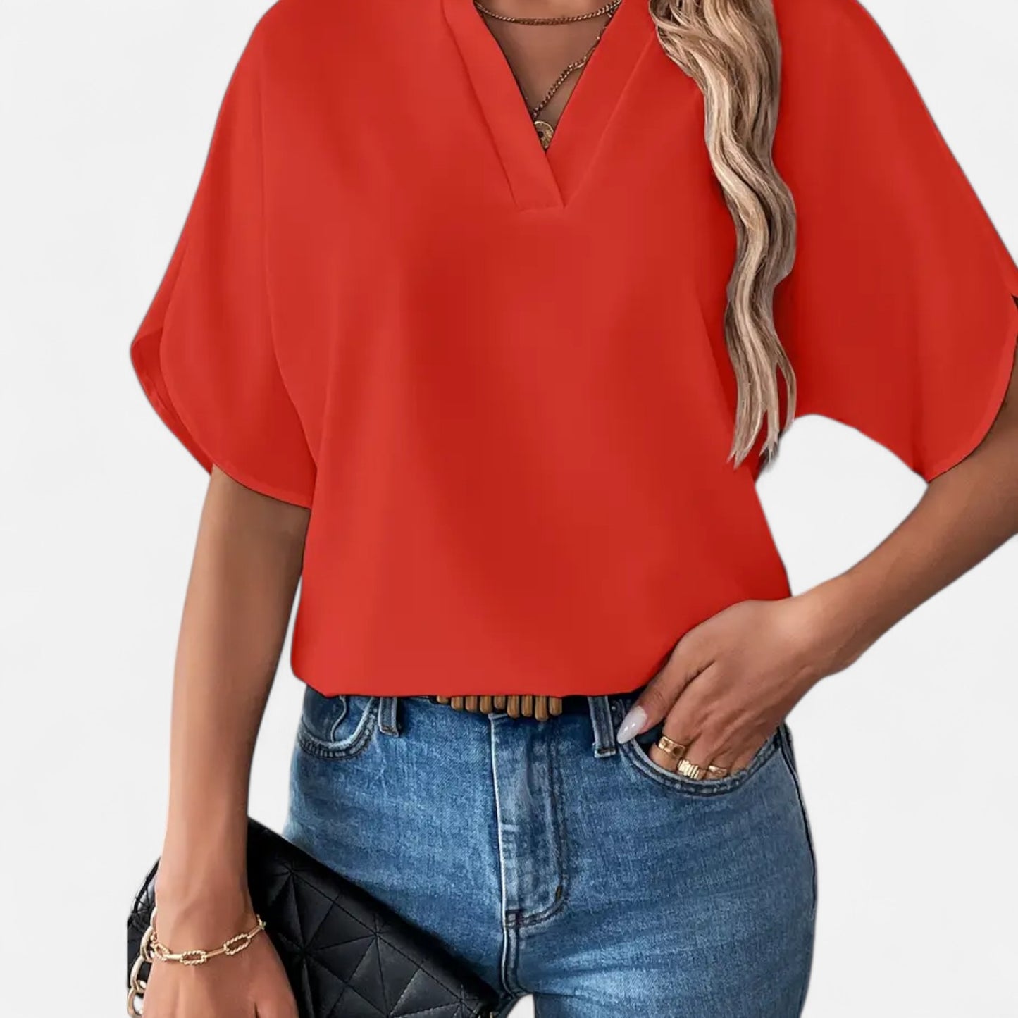 Novaréy | Blouse Femme à Encolure Fendue – Légèreté Décontractée pour les Beaux Jours