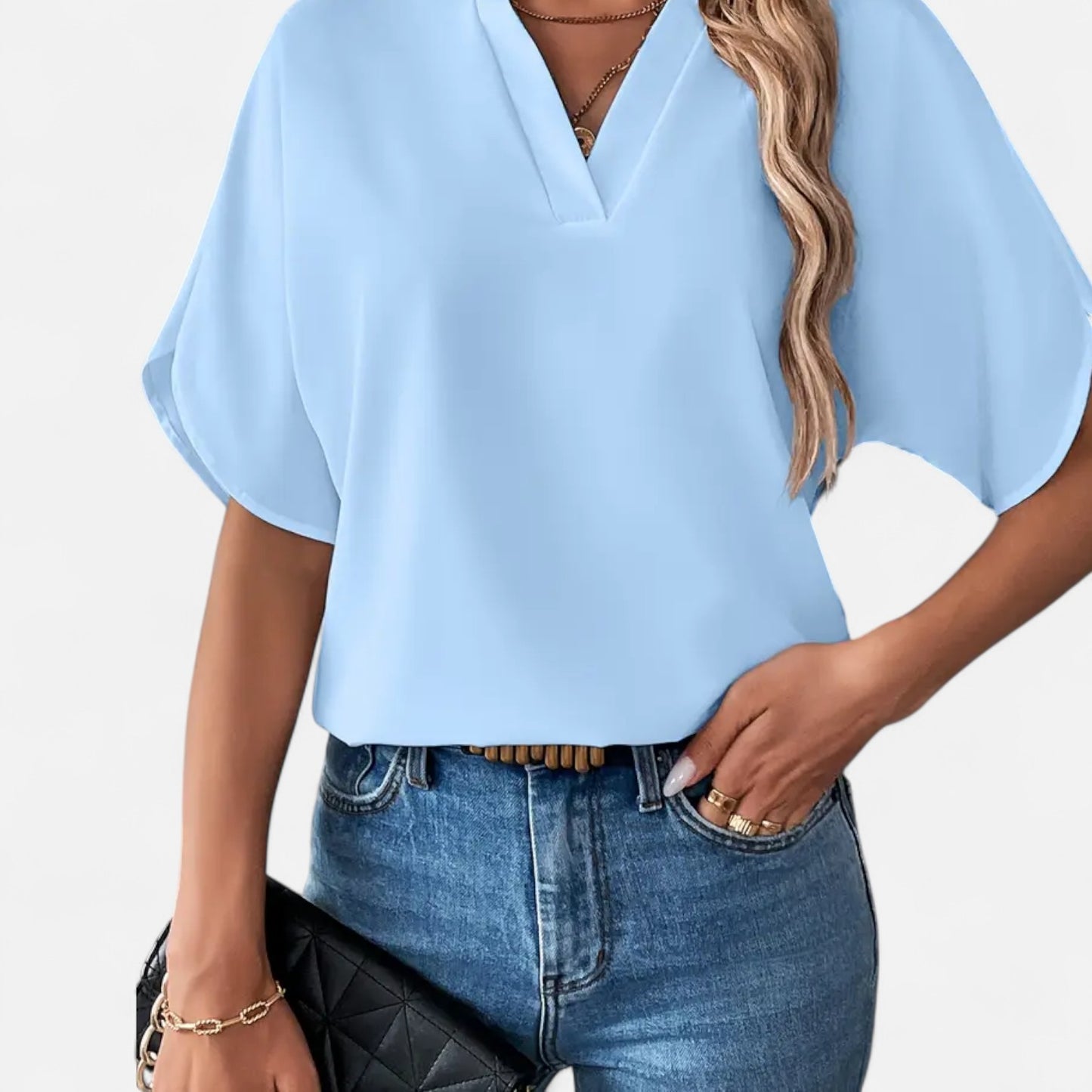 Novaréy | Blouse Femme à Encolure Fendue – Légèreté Décontractée pour les Beaux Jours