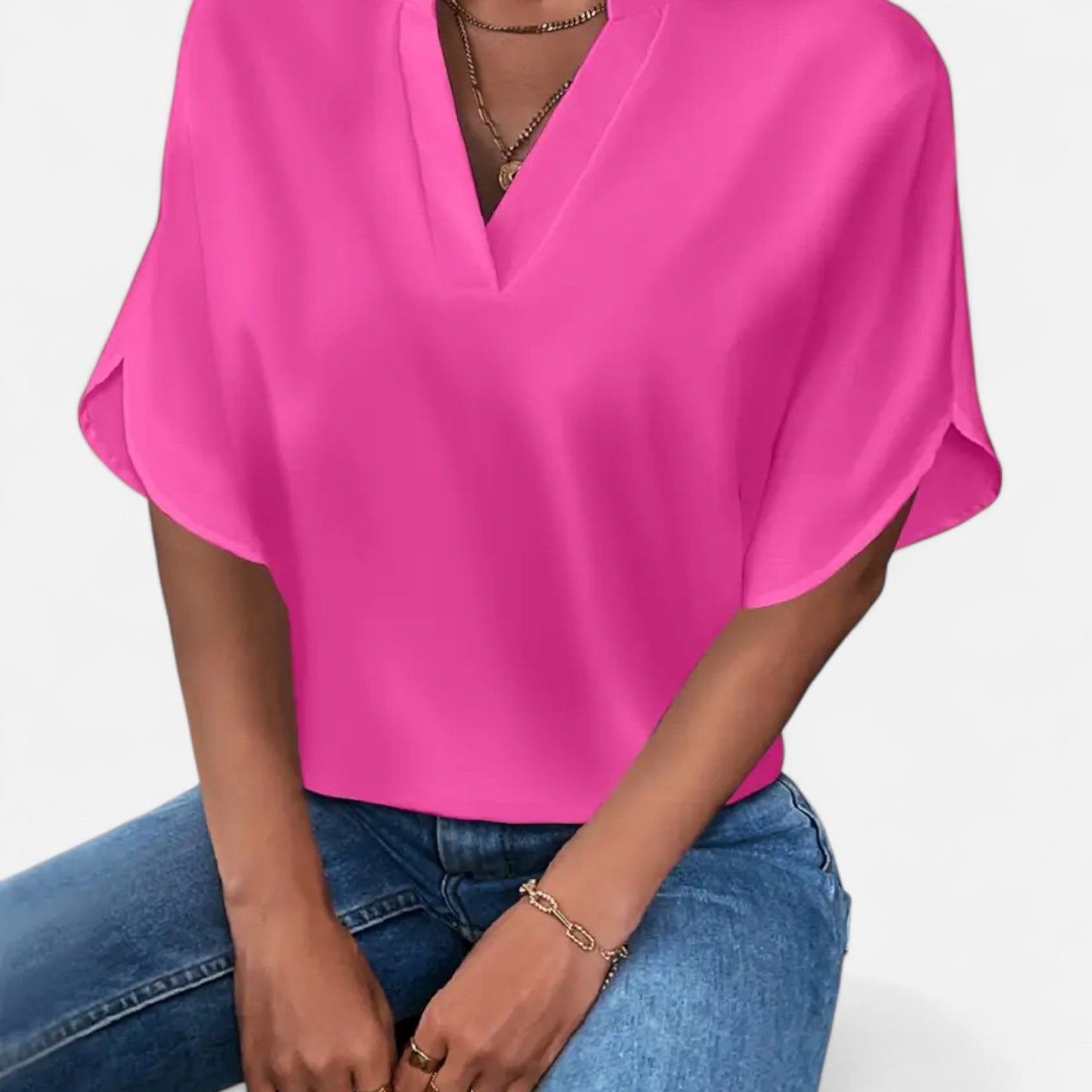 Novaréy | Blouse Femme à Encolure Fendue – Légèreté Décontractée pour les Beaux Jours