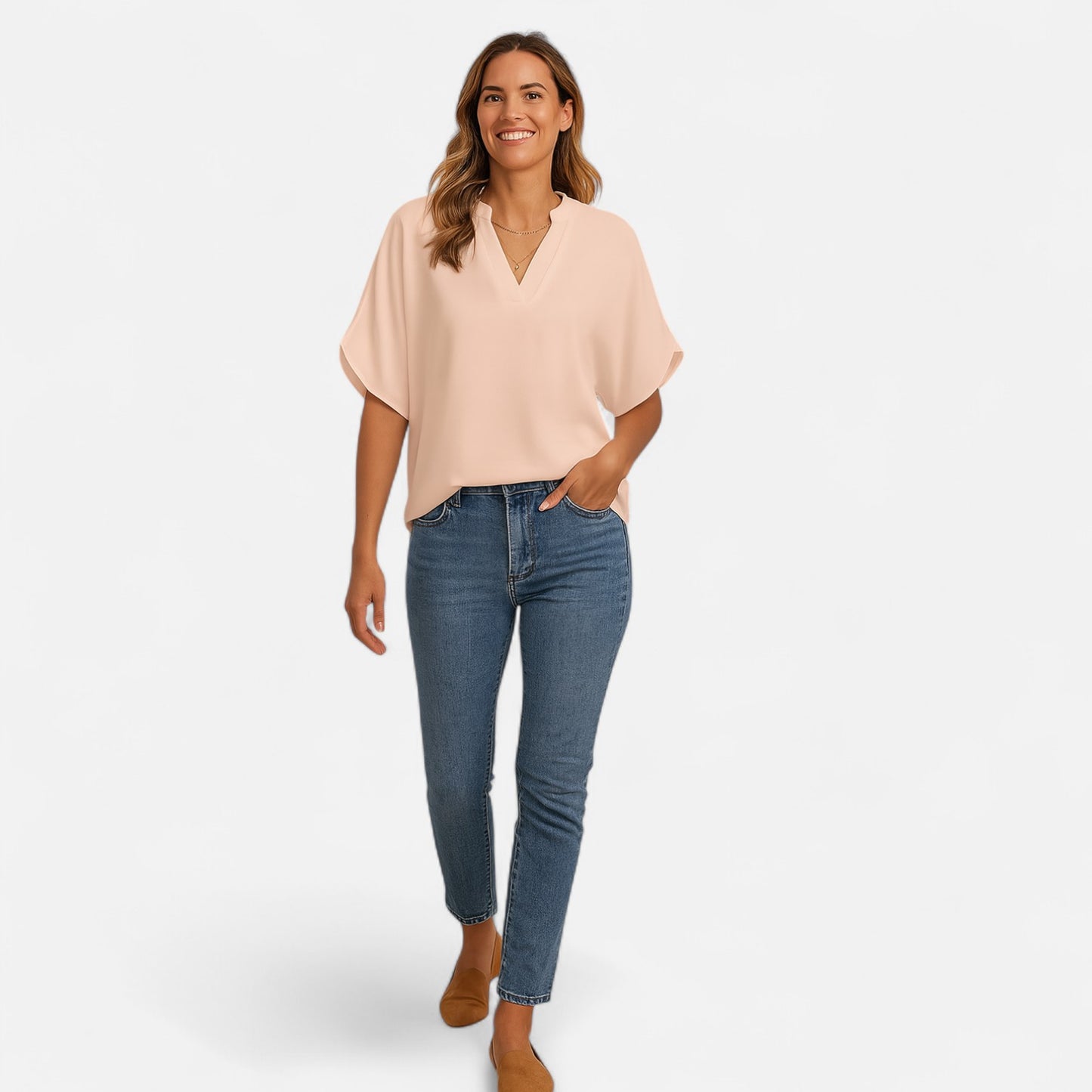 Novaréy | Blouse Femme à Encolure Fendue – Légèreté Décontractée pour les Beaux Jours