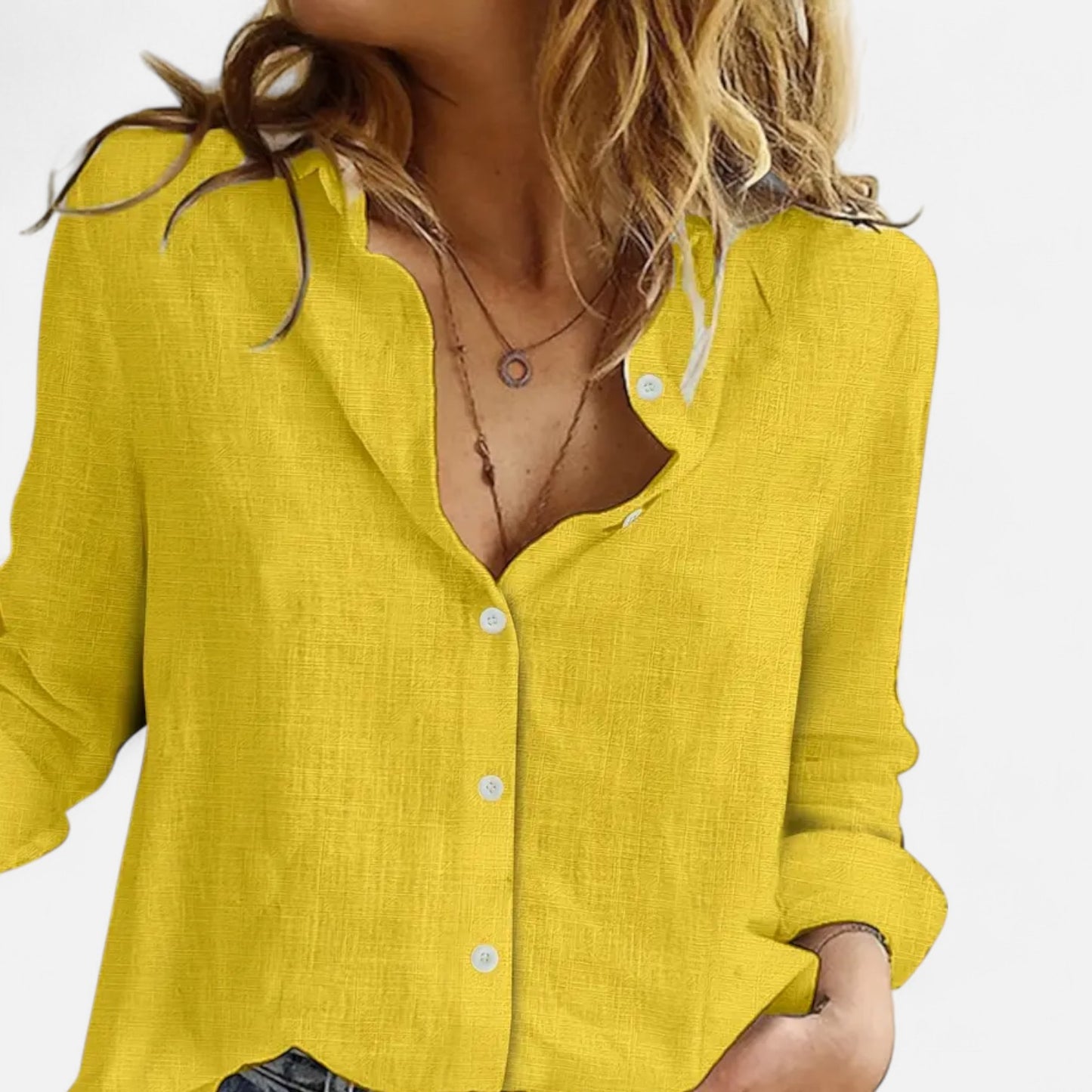Novaréy | Chemise Femme en Lin à Manches Longues – Élégance Aérienne et Intemporelle