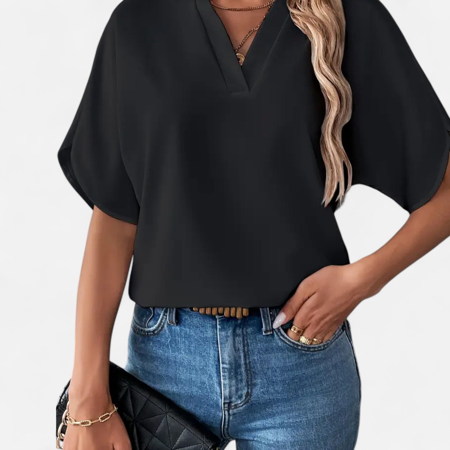 Novaréy | Blouse Femme à Encolure Fendue – Légèreté Décontractée pour les Beaux Jours