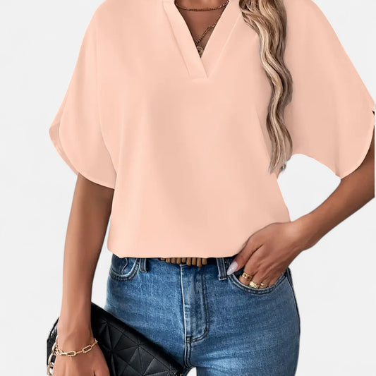 Novaréy | Blouse Femme à Encolure Fendue – Légèreté Décontractée pour les Beaux Jours