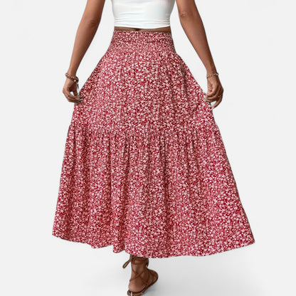 Novaréy | Jupe Fleurie Décontractée Femme – Taille Élastique et Poches Pratiques